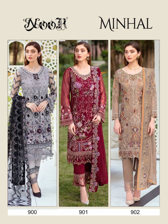 Noor Minhal Premium Georgette Festive Wear Pakistani Salwar Suits Collection